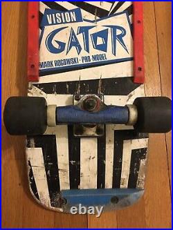 Vintage OG Vision Mark Rogowski Gator Skateboard Old Tracker Trucks Copers Sims