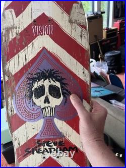 Vintage OG White Steve Steadham Powell Peralta Skateboard Deck Full Size Pig