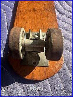 Vintage Plywood Skateboard Sidewalk SURFER Metal Wheels Original Rare