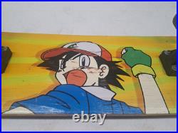 Vintage Pokémon Ash Ketchum Skateboard 1998 Wall Hanger Art Pokemon Nintendo