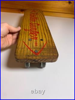 Vintage ROLLER SURFER Metal Steel Wheels Skateboard Wood Wooden Nokomis Illinois