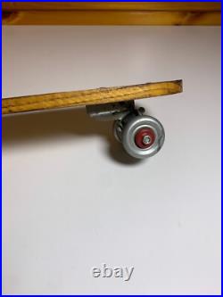 Vintage ROLLER SURFER Metal Steel Wheels Skateboard Wood Wooden Nokomis Illinois