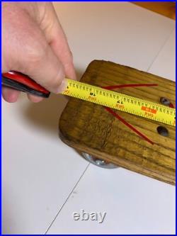 Vintage ROLLER SURFER Metal Steel Wheels Skateboard Wood Wooden Nokomis Illinois
