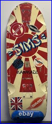 Vintage Rare 80's Sims Kamikaze Skateboard Deck Used VERY COLLECTABLE Vintage Rare 80's Sims Kamikaze Skateboard Deck Used VERY COLLECTABLE
