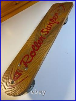 Vintage Roller Surfer Wooden Skateboard Sidewalk Metal Wheels Nokomis, Illinois