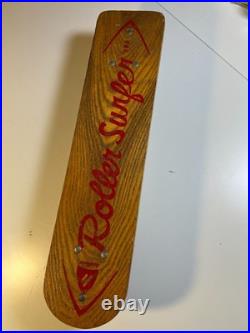Vintage Roller Surfer Wooden Skateboard Sidewalk Metal Wheels Nokomis, Illinois