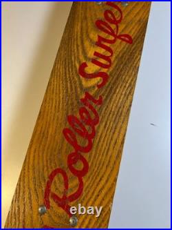 Vintage Roller Surfer Wooden Skateboard Sidewalk Metal Wheels Nokomis, Illinois