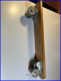 Vintage Roller Surfer Wooden Skateboard Sidewalk Metal Wheels Nokomis, Illinois