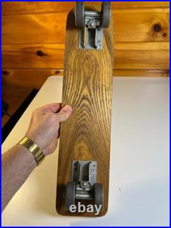 Vintage Roller Surfer Wooden Skateboard Sidewalk Metal Wheels Nokomis, Illinois