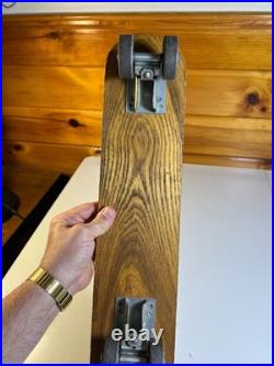 Vintage Roller Surfer Wooden Skateboard Sidewalk Metal Wheels Nokomis, Illinois