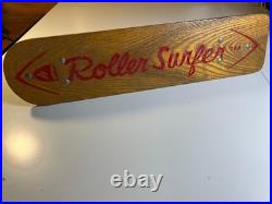 Vintage Roller Surfer Wooden Skateboard Sidewalk Metal Wheels Nokomis, Illinois