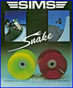 Vintage SIMS Pure Juice skateboard wheels Full Set NOS 1976 Dogtown Super Rare