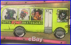 Vintage SIMS Skateboard Kevin STAAB Skate Squad School Bus RARE 1990