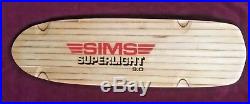 Vintage SIMS Superlight 9.0 Undrilled WOOD SKATEBOARD rare