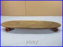 Vintage Sears Spyder Wooden Long Board Skateboard with Clay Wheels 28.5 RARE