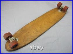 Vintage Sears Spyder Wooden Long Board Skateboard with Clay Wheels 28.5 RARE