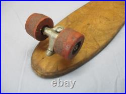 Vintage Sears Spyder Wooden Long Board Skateboard with Clay Wheels 28.5 RARE