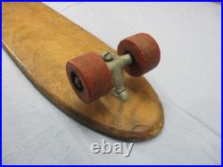 Vintage Sears Spyder Wooden Long Board Skateboard with Clay Wheels 28.5 RARE