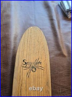 Vintage Sears Spyder Wooden Skateboard Long Board with Red Wheels Approx. 28.5L