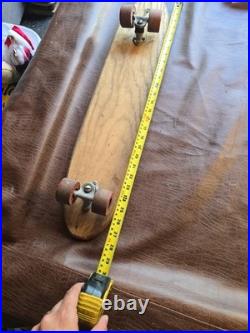 Vintage Sears Spyder Wooden Skateboard Long Board with Red Wheels Approx. 28.5L