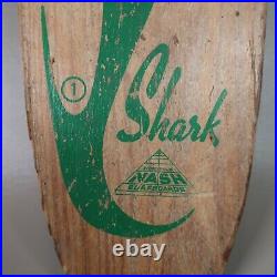Vintage Sidewalk Surfboards Nash Green Shark Wooden Skateboard Longboard 1960s