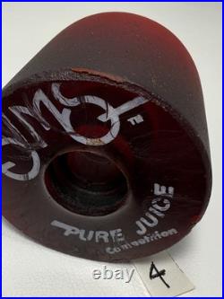 Vintage Sims 60mm Pure Juice Competition 1970s Skateboard Wheels Set of 4 Red
