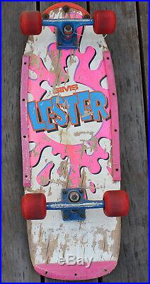 Vintage Sims Lester Kasai OG Complete Skateboard Invader Trucks Bones Wheels