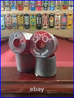 Vintage Sims Pure Juice Skateboard Wheels Rare Old School Alva Tracker OG 70s
