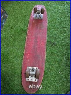 Vintage Skate Racer Wood Skateboard with Trucks Wheels Surfer