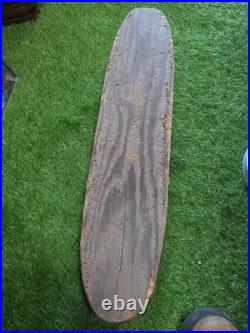 Vintage Skate Racer Wood Skateboard with Trucks Wheels Surfer