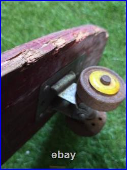 Vintage Skate Racer Wood Skateboard with Trucks Wheels Surfer