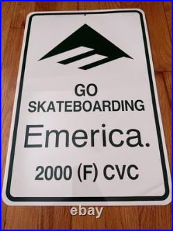 Vintage Skateboard Emerica Shoes Metal GO SKATEBOARDING Sign RARE Dealer Promo