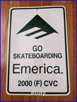 Vintage Skateboard Emerica Shoes Metal GO SKATEBOARDING Sign RARE Dealer Promo