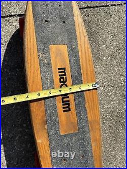 Vintage Skateboard Makaha 3 Magnum Wooden Skate 1960's Rare 25 Fat Cats