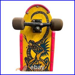 Vintage Skateboard NASH Executioner Red Line Yellow Pink Dragon With XR-2 Trucks