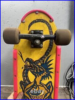 Vintage Skateboard NASH Executioner Red Line Yellow Pink Dragon With XR-2 Trucks