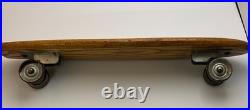 Vintage Skateboard Wooden TIGER 150 1960s Longboard Pintail Metal Wheels RARE