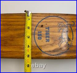 Vintage Skateboard Wooden TIGER 150 1960s Longboard Pintail Metal Wheels RARE