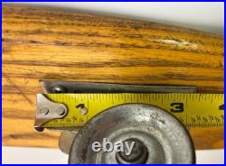 Vintage Skateboard Wooden TIGER 150 1960s Longboard Pintail Metal Wheels RARE