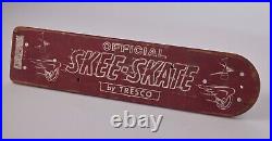 Vintage Skee Skate Steel Wheel Skateboard 1960s with Great Graphics, Light Use