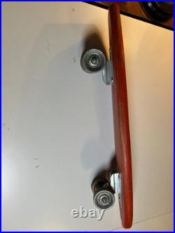 Vintage Tenderfoot Sidewalk Surf Wooden Skateboard Metal Wheels Fort Worth TEXAS