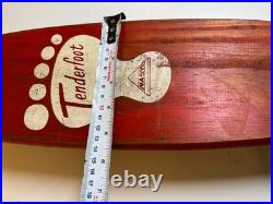 Vintage Tenderfoot Sidewalk Surf Wooden Skateboard Metal Wheels Fort Worth TEXAS