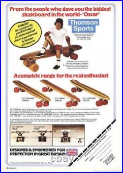 Vintage ThomsonTS Leopard skateboard. Bauman Trucks UFO back OJ Front. 70s
