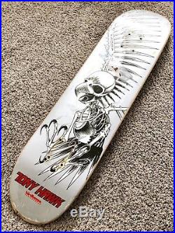 Vintage Tony Hawk Birdhouse 2007 Silver Flight Skateboard Deck Full Skull Ex+