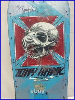 Vintage Tony Hawk Powell Peralta signed Skateboard deck 1980s Pro Model Bones Vintage Tony Hawk Powell Peralta signed Skateboard deck 1980s Pro Model Bones