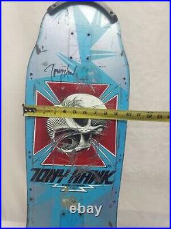 Vintage Tony Hawk Powell Peralta signed Skateboard deck 1980s Pro Model Bones Vintage Tony Hawk Powell Peralta signed Skateboard deck 1980s Pro Model Bones