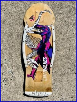 Vintage Tracker Skateboards Dan Wilkes Dinosaur Skateboard Deck 1987