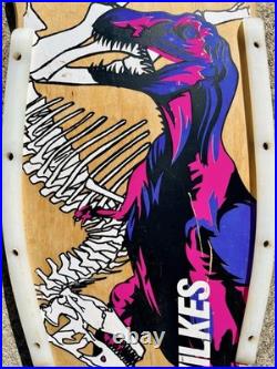 Vintage Tracker Skateboards Dan Wilkes Dinosaur Skateboard Deck 1987