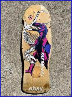 Vintage Tracker Skateboards Dan Wilkes Dinosaur Skateboard Deck 1987