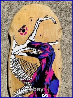 Vintage Tracker Skateboards Dan Wilkes Dinosaur Skateboard Deck 1987